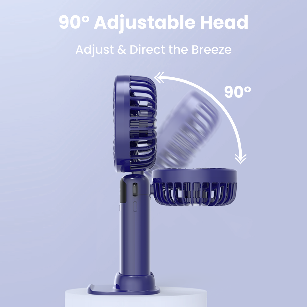 A306 - Portable Rechargeable Handheld Fan with Digital Display