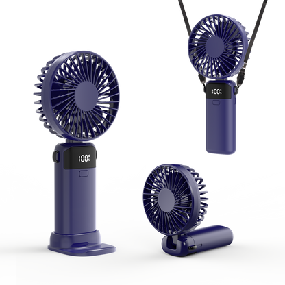 A306 - Portable Rechargeable Handheld Fan with Digital Display